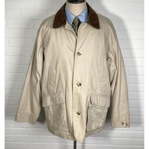 Roundtree Yorke Jacket Men‎ XL Khaki Outdoor Lined Field Corduroy Cotton Coat